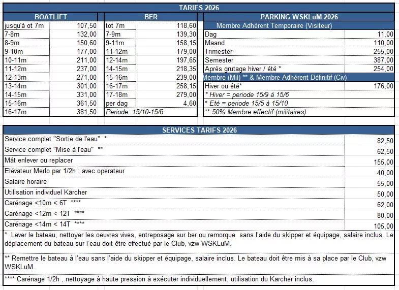 Tarieven YS 2026 FR -  - Tarifs